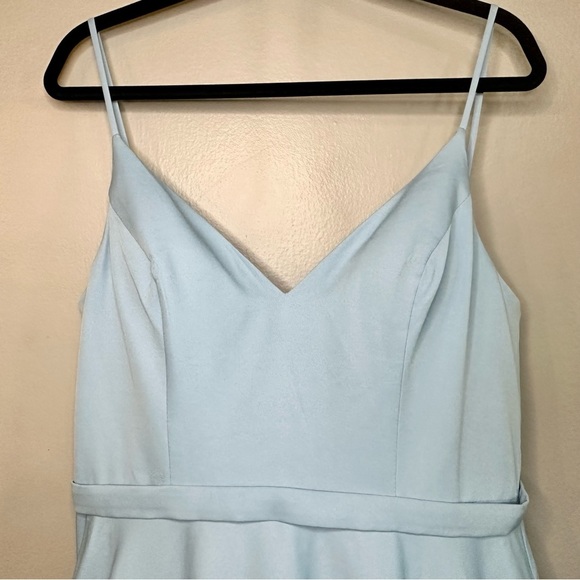 Ieena for Mac Duggal Classic A-Line V-Neck Ballgown Powder Blue Sz12 - Picture 3 of 14